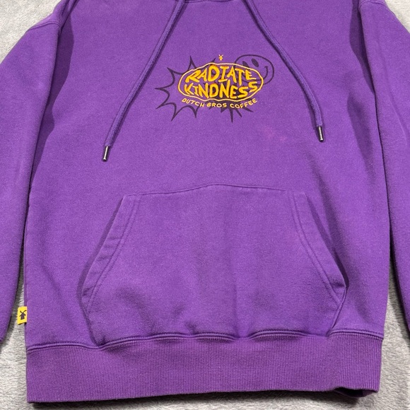 Dutch Bros Coffee Radiate Kindness Purple Hoodie Small Pullover Sweatshirt Comfy - Picture 3 of 15